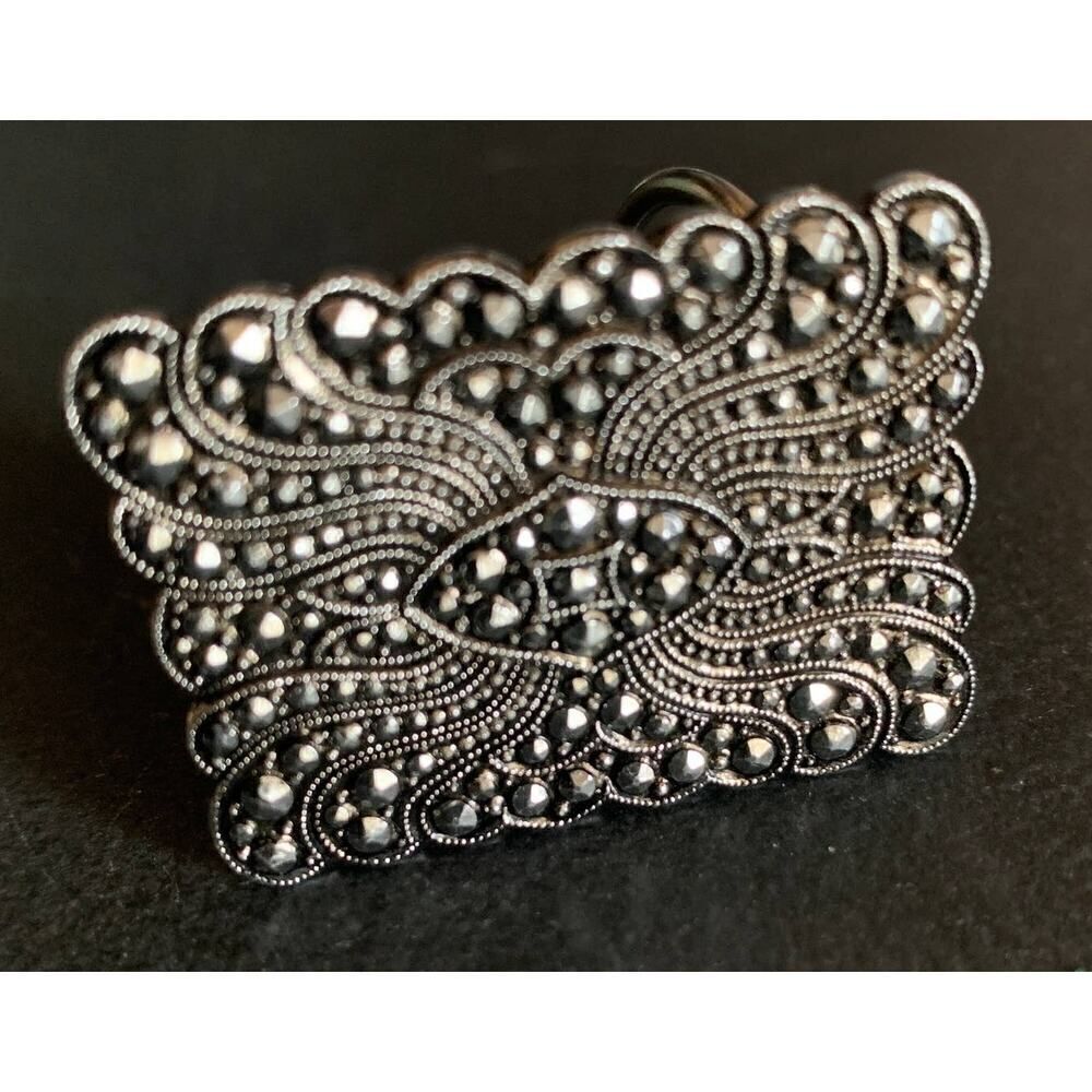 German Faceted Steel Buckle, Vintage, Stamped